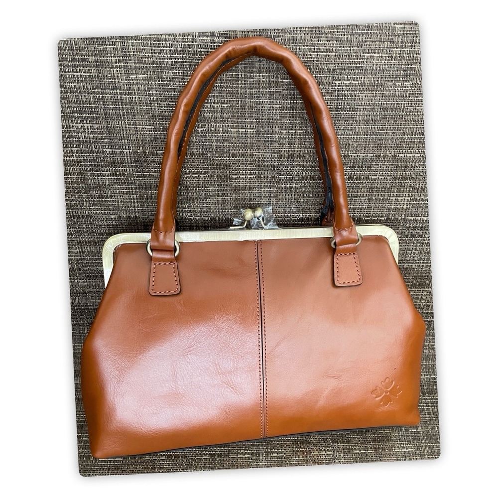 PATRICIA NASH LEATHER ROBINE SATCHEL/SHOULDER BAG TAN - Picture 5 of 5